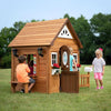 Cedar Wood Kids Outdoor Playhouse with Pretend Kitchen