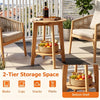 2-Tier Eucalyptus Side Table with Storage Shelf