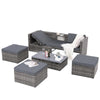 5-Piece PE Wicker Patio Set with Wood-Top Coffee Table