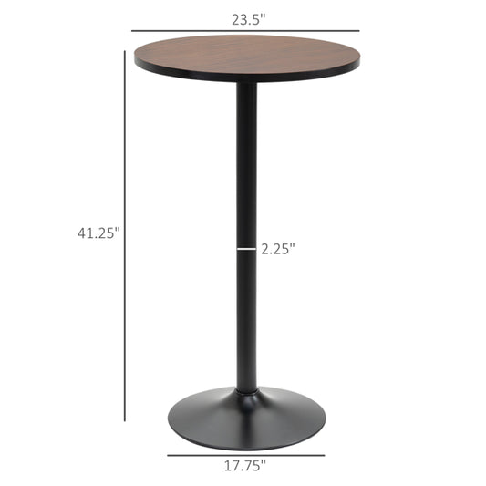 Elm & Matte Black Steel Round Bar Table