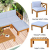 5-Piece Outdoor Sectional Sofa Set Solid Acacia Wood Beige with