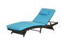 Outdoor Wicker Chaise Lounge with Adjustable Backrest, Armrests and