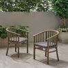 Acacia Wood Outdoor Dining Chairs with Water-Resistant Cushions