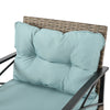 4-Piece PE Wicker Conversation Set with Black Metal Table