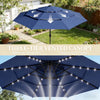 9.7 ft Solar LED Patio Umbrella, Navy Blue (Base Not Included)