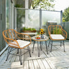Rattan Conversation Set — 3 Piece