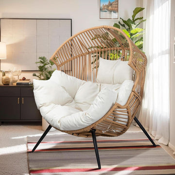 Outdoor Wicker Egg Chair with Soft Cushion