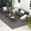 Reversible Outdoor Rug, Clover Pattern, Foldable with Carry Bag