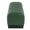 Channel-Tufted Dining Bench in Green PU