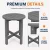 16-Inch HDPE Round Outdoor Side Table for Patio, Porch or Poolside