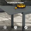 Expandable Patio Table, Outdoor Dining Table for 4-6 with Aluminum Frame for Garden, Lawn, Balcony Terrace, Gray