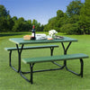 All-Weather Picnic Table & Bench Set, Green