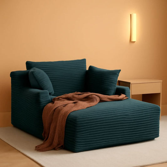 Sumptuously Oversized Dark Grey Chaise Lounge Chair-0