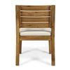 Acacia Wood Outdoor Dining Chairs with Cushions, Set of 2