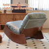 Upholstered Glider Rocking Chair, Solid Wood Frame – Blue