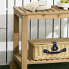 Rolling Outdoor Bar Cart — Fir Wood with Wine Bottle Storage, Natural