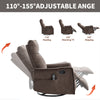 Manual Recliner with Rocker, Swivel & Heat Massage, Brown
