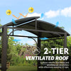 Arc-Roof Grill Gazebo with Steel Canopy & Side Shelves