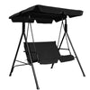 Cushioned Steel Patio Loveseat Glider with Canopy