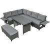 Wicker L-Shaped Patio Sectional — 5 Piece