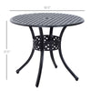 33" Round Cast Aluminum Patio Bistro Dining Table with Umbrella Hole