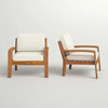 Garden Club Chair Set — Solid Acacia Wood, 2 Pieces