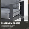 Aluminum 7-Seat Outdoor Conversation Set, Grey