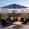 9.7 ft Solar LED Patio Umbrella, Navy Blue (Base Not Included)