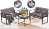 Wicker 4-Piece Patio Conversation Set with Cooler Storage