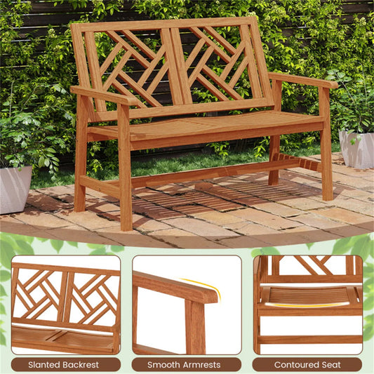 Solid Hardwood 2-Person Garden Bench