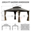 Hardtop Gazebo — 10x14 Ft, Galvanized Steel Permanent Structure
