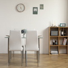 Rectangular Glass Dining Table with Stainless Steel Legs