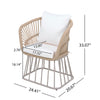 Teak Wicker Outdoor Dining Chair with Cushion — 300 lb Capacity