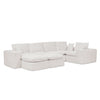 Modern Boucle L-Shaped Sectional Sofa with Two Moveable Ottomans,