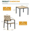 5-Piece Acacia & Rattan Patio Dining Set, Yellow