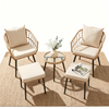 5-Piece Patio Conversation Set with Cushioned Chairs & Ottoman