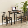 3-Piece Dining Set with Tuck-Under Chairs, Rustic Brown & Black