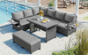 Wicker L-Shaped Patio Sectional — 5 Piece