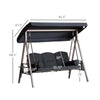 Three-Seat Porch Swing with Canopy and Side Trays