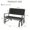 2-Seat Porch Glider with HDPE Back and Steel Frame