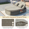 Adjustable Outdoor Rattan Daybed for Two, Gray or Beige