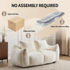 Oversized Bean Bag Loveseat with Pillows, White