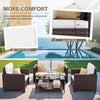 4-Piece Rattan Patio Conversation Set with Beige Cushions