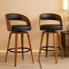 Black 26-Inch Counter Height Swivel Bar Stools, Set of 2