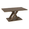 Rustic Brown Geometric Coffee Table, 37.5"