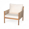 Woven Lounge Chair with Solid Wood Frame