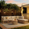 7-Piece All-Weather Rattan Outdoor Sectional Sofa Set, Brown
