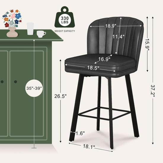 Modern Swivel Counter Height Bar Stools Set of Four-1