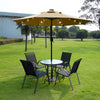 9 Ft Solar LED Patio Umbrella with Tilt and Crank Lift