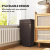 Set of 3 Tall Outdoor Planters, Rattan-Look, Brown